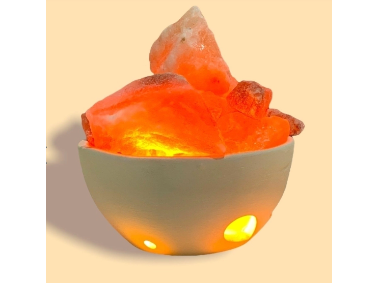 Lámpara Cuenco Con Piedras de SAL