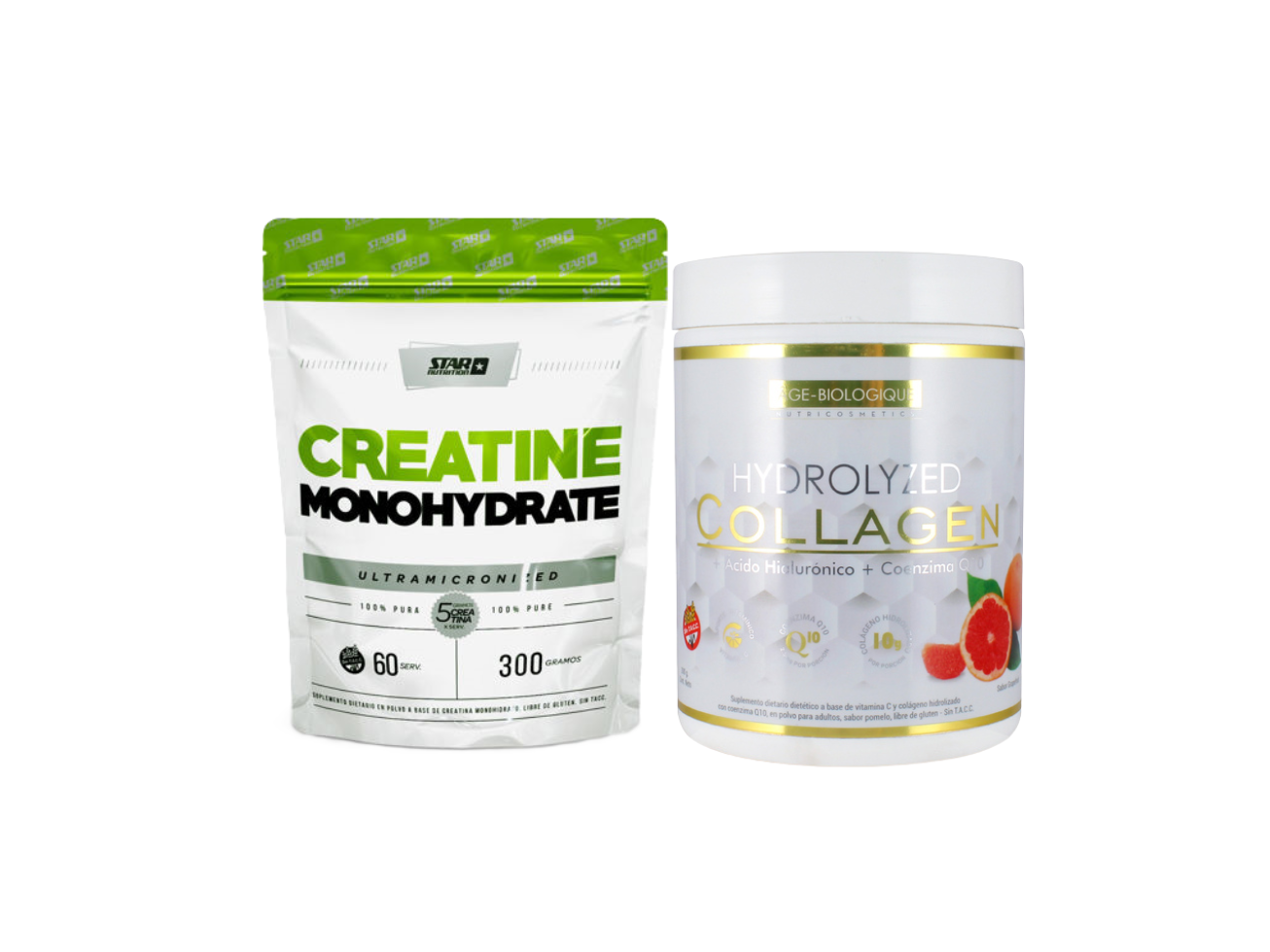 CREATINA 300grs STAR NUTRITION + COLAGENO AGE BIOLOGIQUE