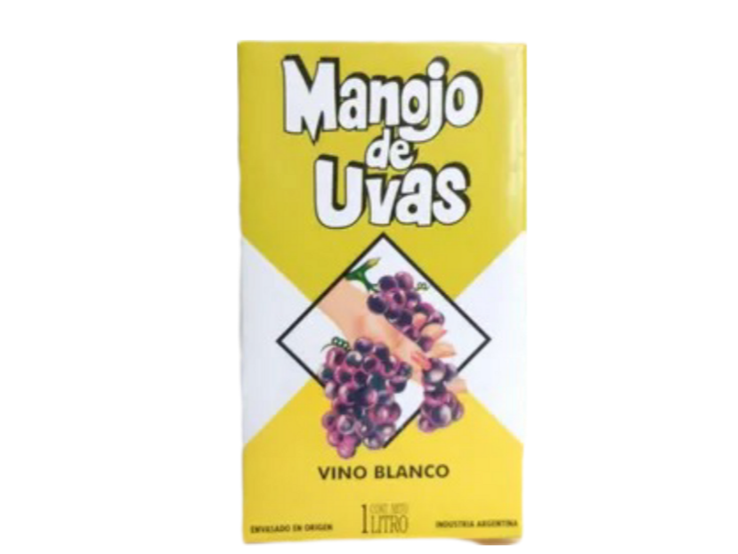 Vino blanco manojo de uvas