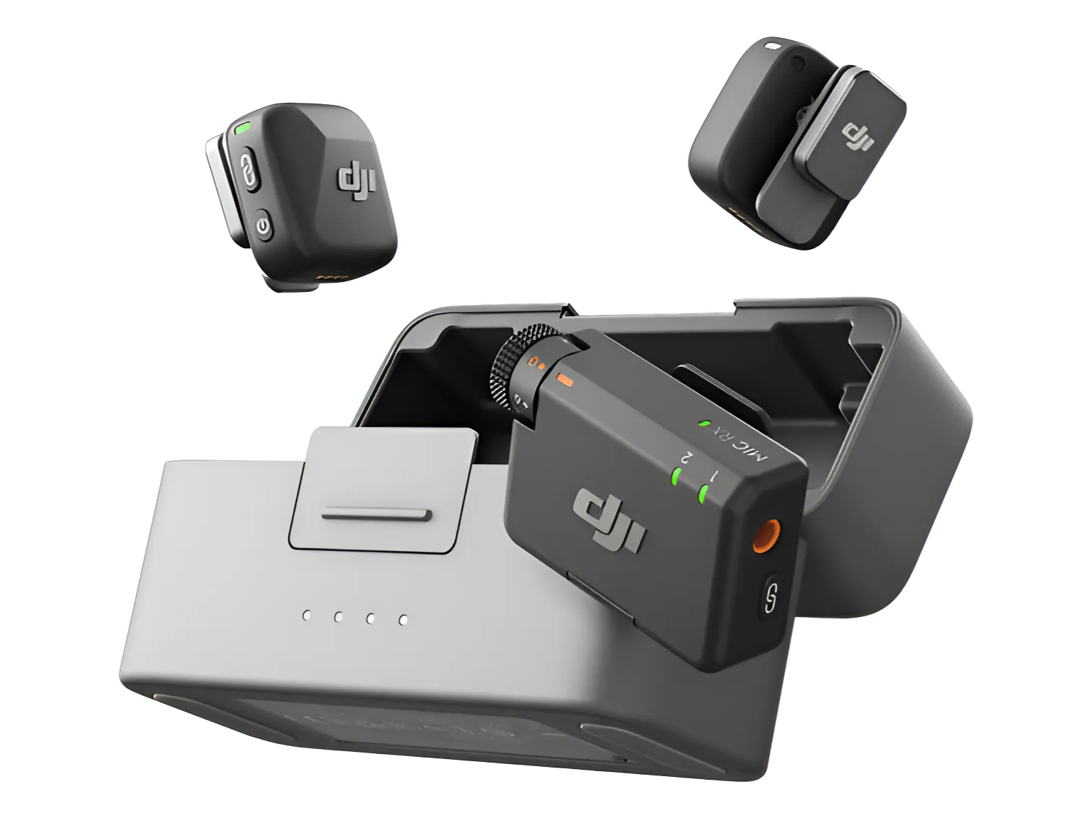 Dji Mic Mini Kit Dual 2 Trasmisores, 1 Receptor Y Estuche Color Negro