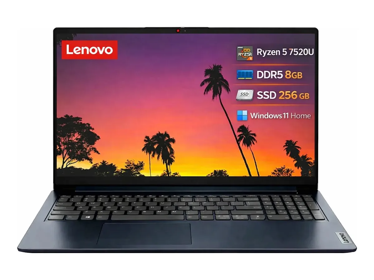 Notebook Lenovo Ideapad 1 82VG00WXUS 15.6" AMD Ryzen 5 7520U 8 GB LPDDR5 256 SSD - Azul Abyss