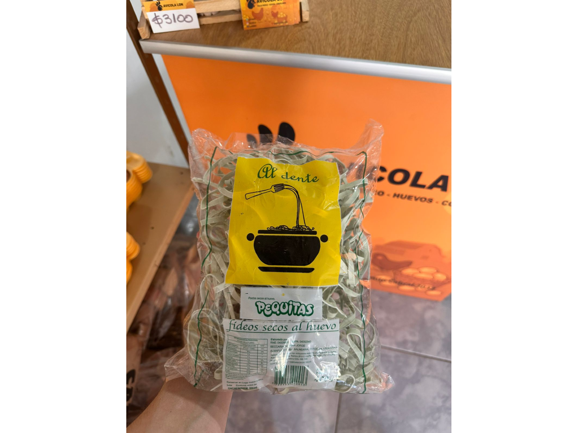 FIDEOS AL HUEVO "PEQUITAS" 400GRS