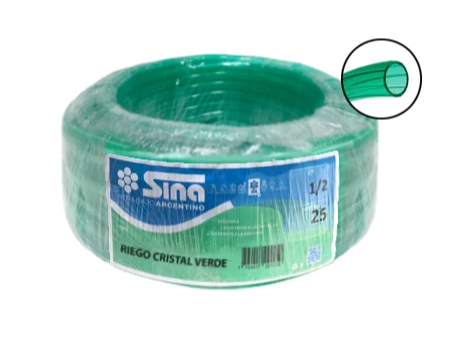 Manguera cristal verde 1/2 x25 - Sina riego