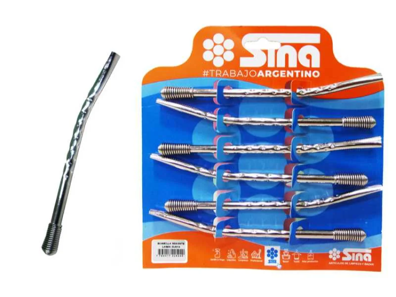 Bombilla resorte larga curva