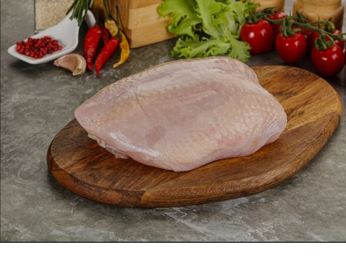 Pechuga con piel y hueso