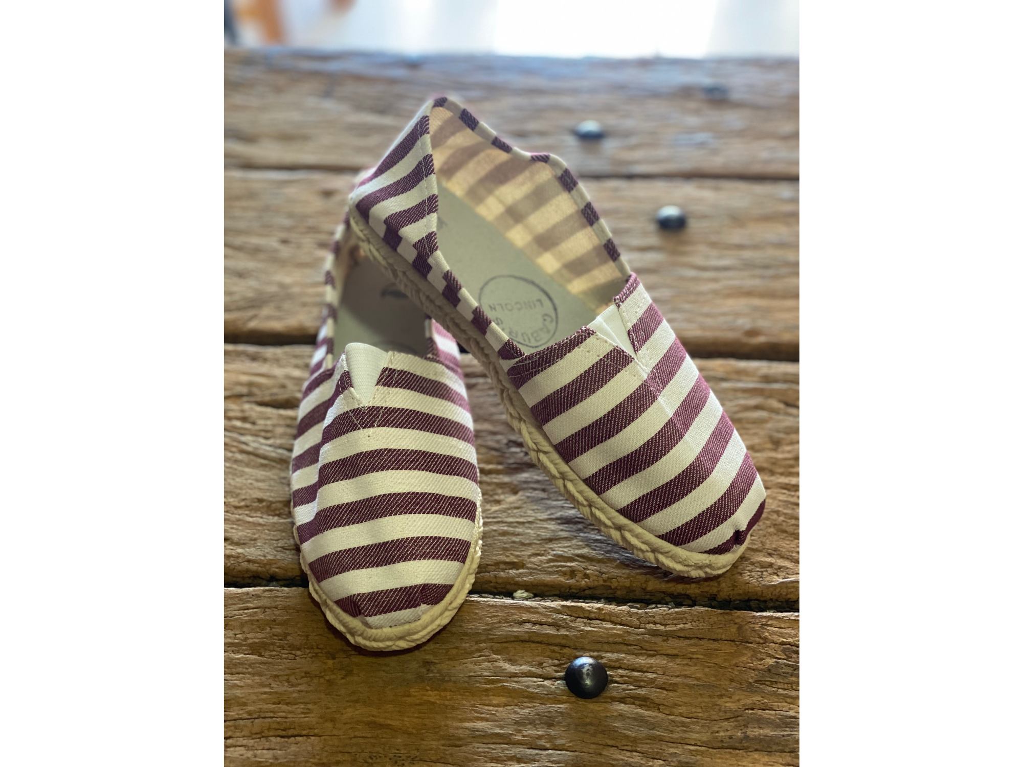 Estampados rayado bordo