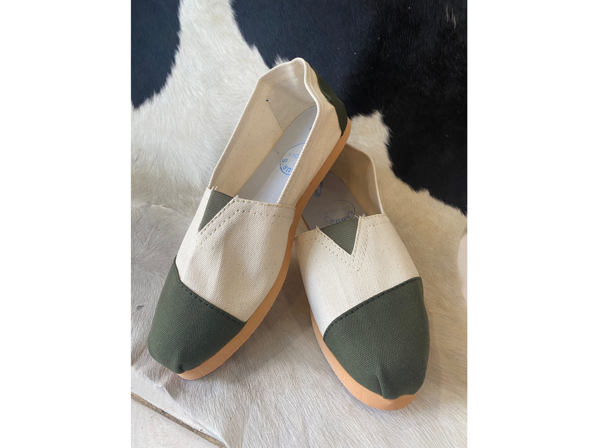 Reforzada combinadas beige y verde