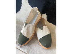 Reforzada combinadas beige y verde