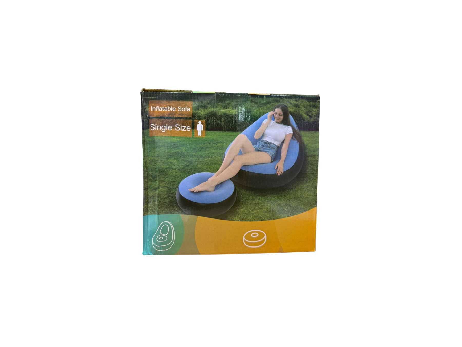 Sillón inflable con apoya pies