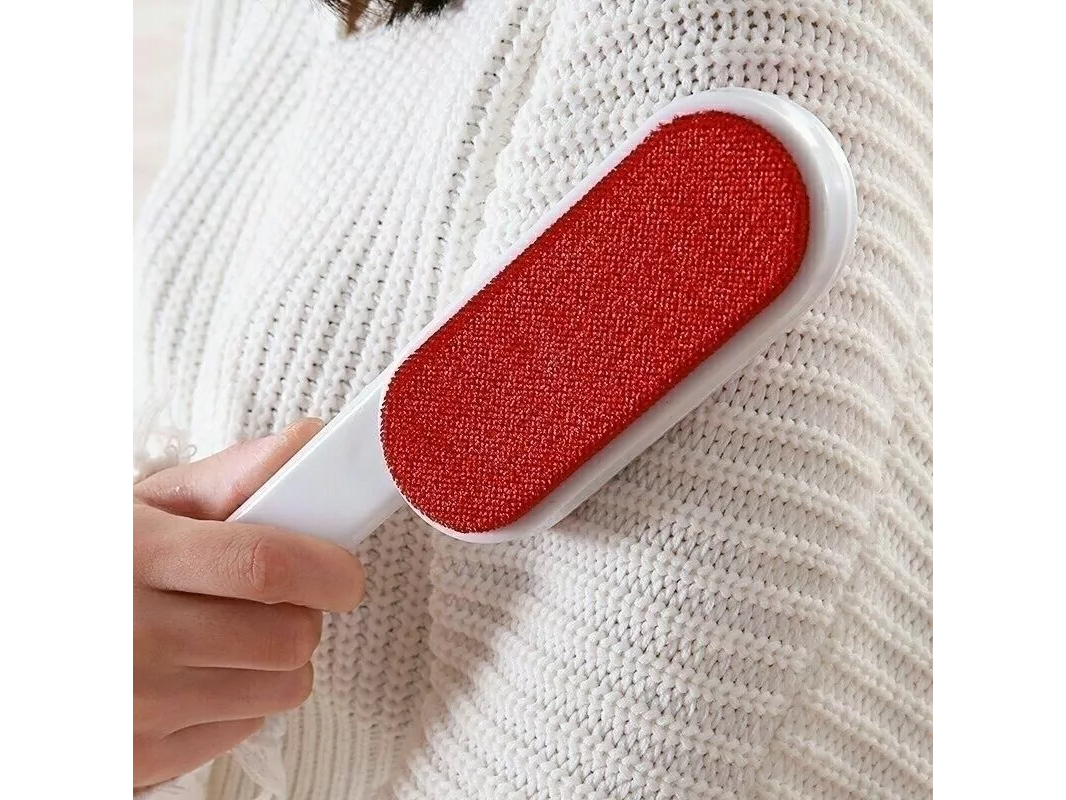 Cepillo Doble Faz Quita Pelo Y Pelusa Limpia Ropa