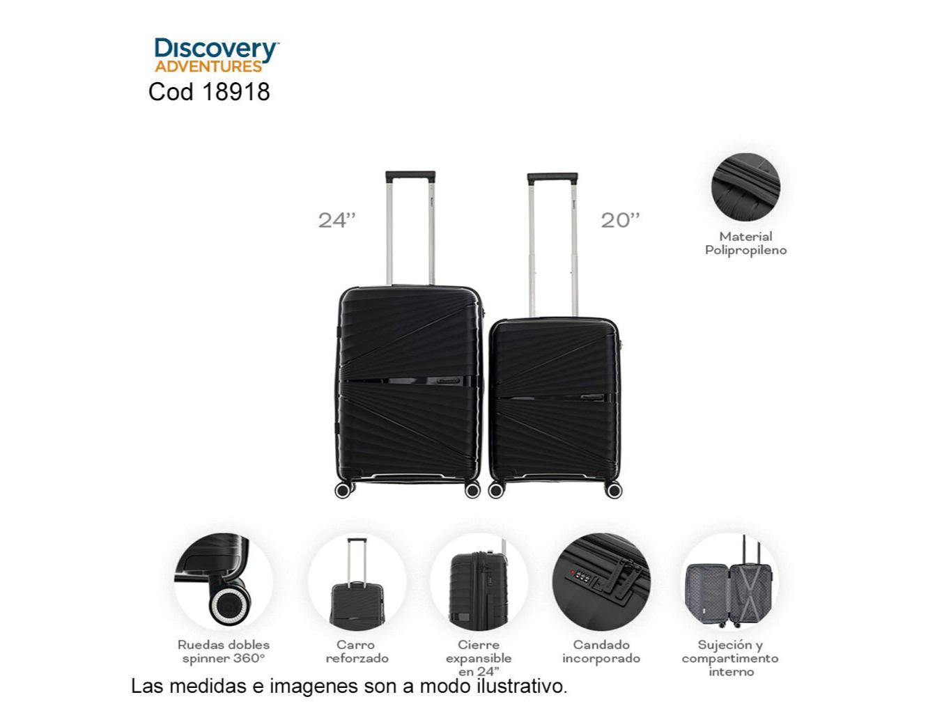 Set de Valijas x 2 DISCOVERY