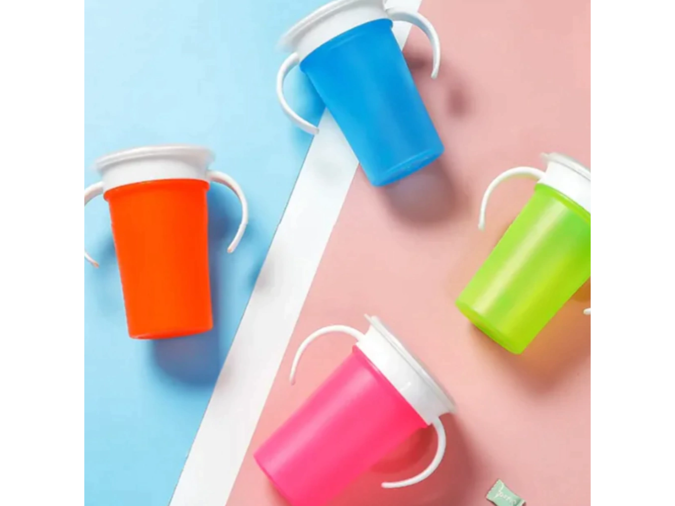 Vaso De Bebe 360° Antivuelco Para Entrenamiento Con Tapa