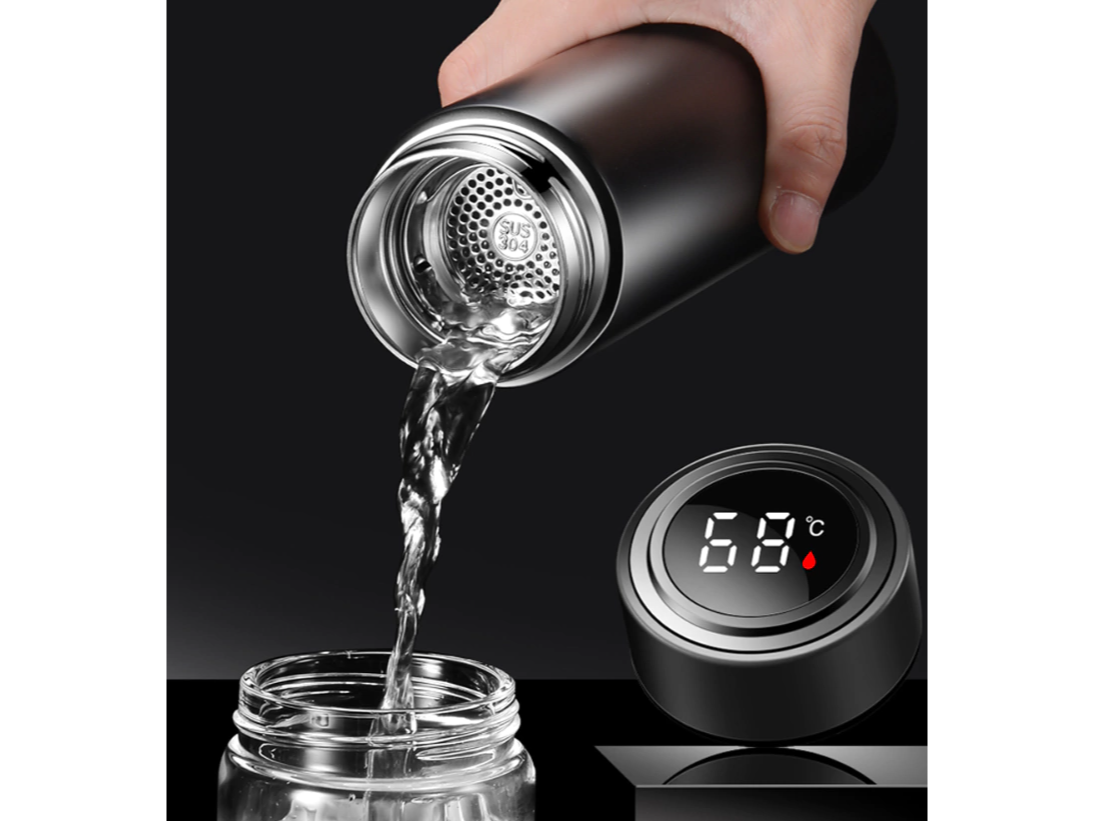 Termo Con Sensor De Temperatura Botella Térmica De 500 Ml Para Agua Té