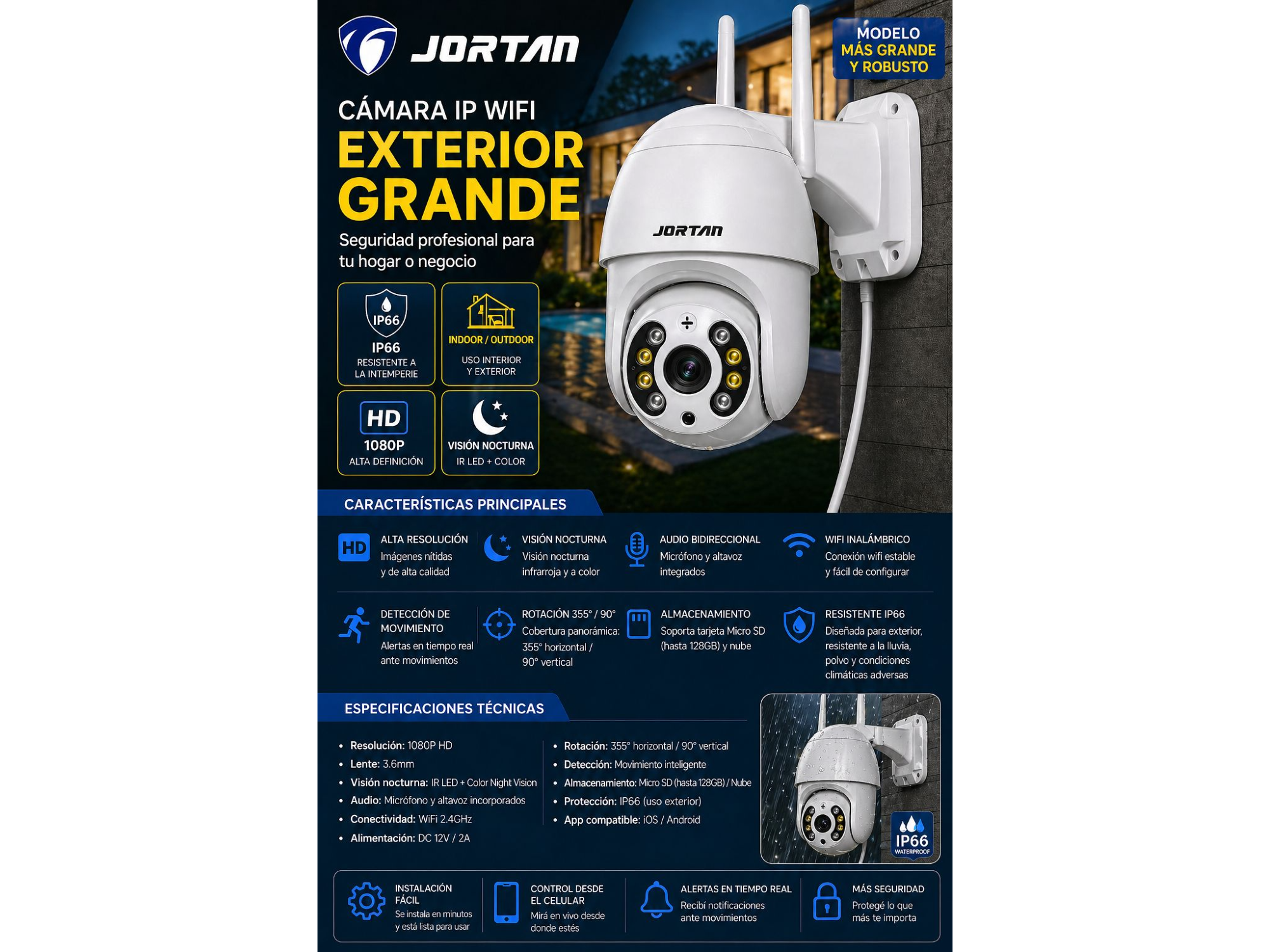 Cámara Wifi Exterior Jortan Grande