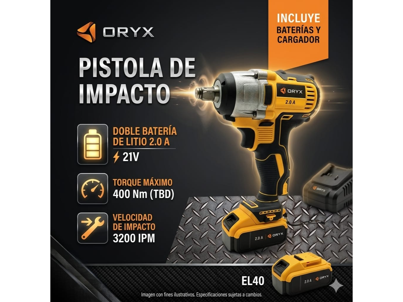 Pistola de impacto recargable