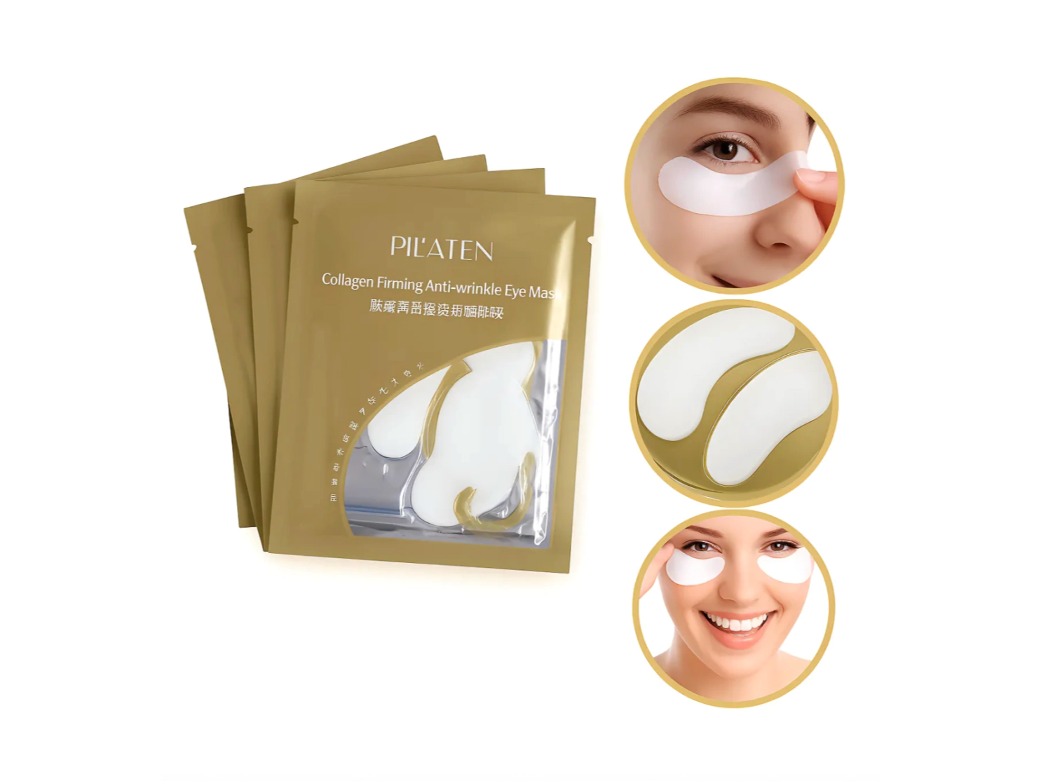 Parches Mascarilla Para Ojeras Con Colágeno Ácido Hialurónico Hidratación