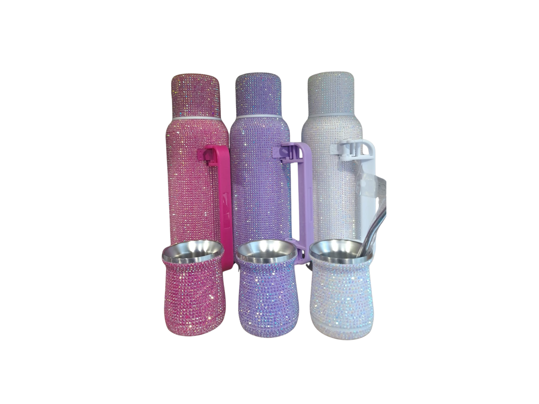 Termo strass con mate y bombilla