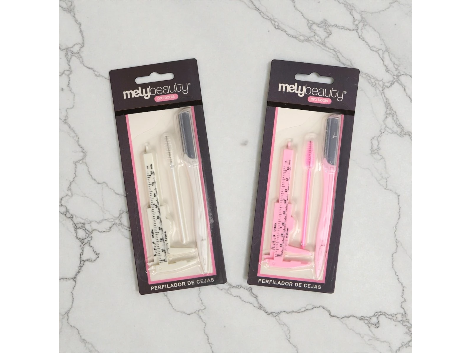 SET X3 PIEZAS PARA CEJAS PERFILADOR CEPILLO Y CALIBRE MELY