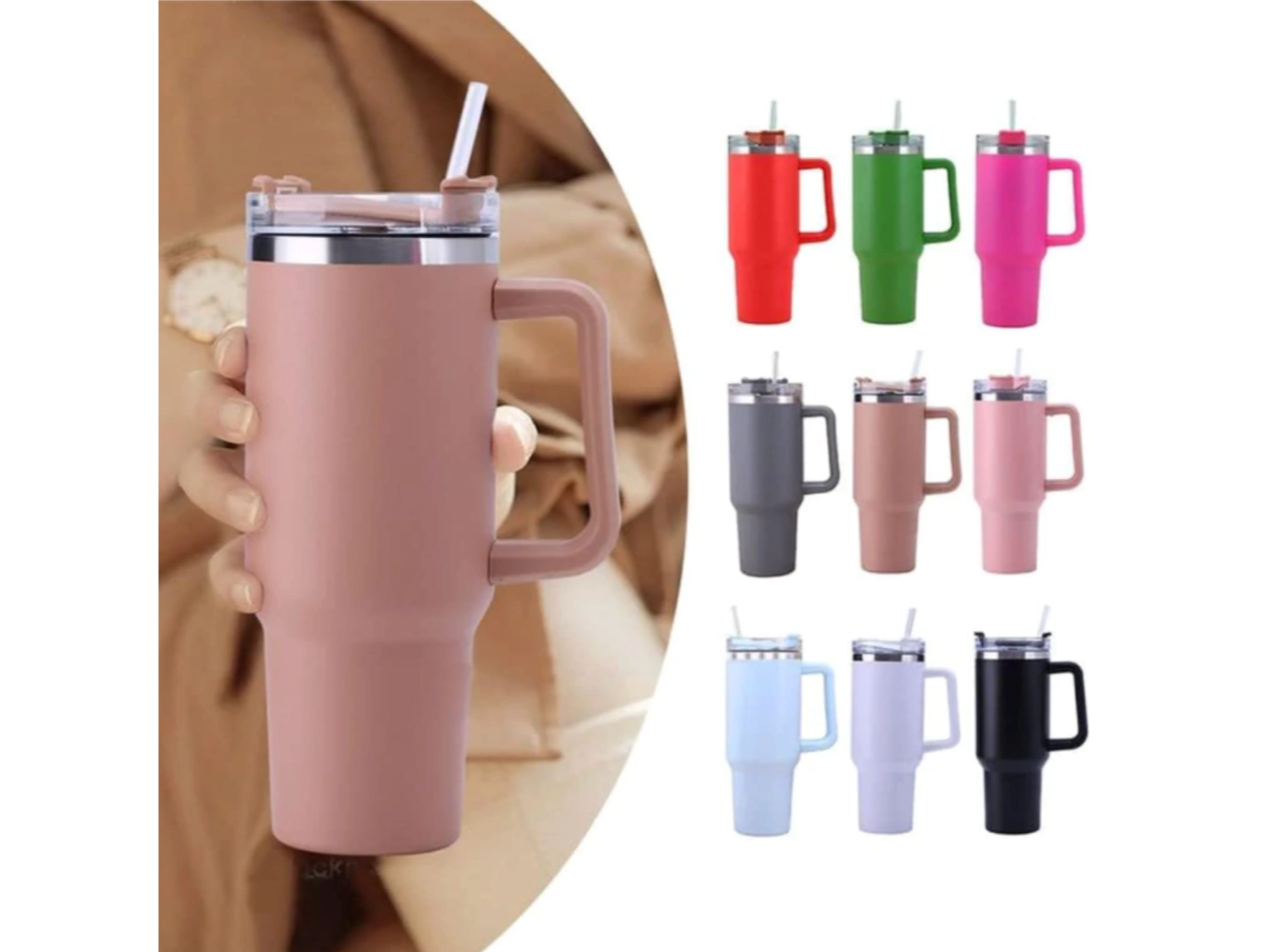 Vaso Tipo Stanley 900ml Bebidas Frias Calientes Con Sorbete Moda