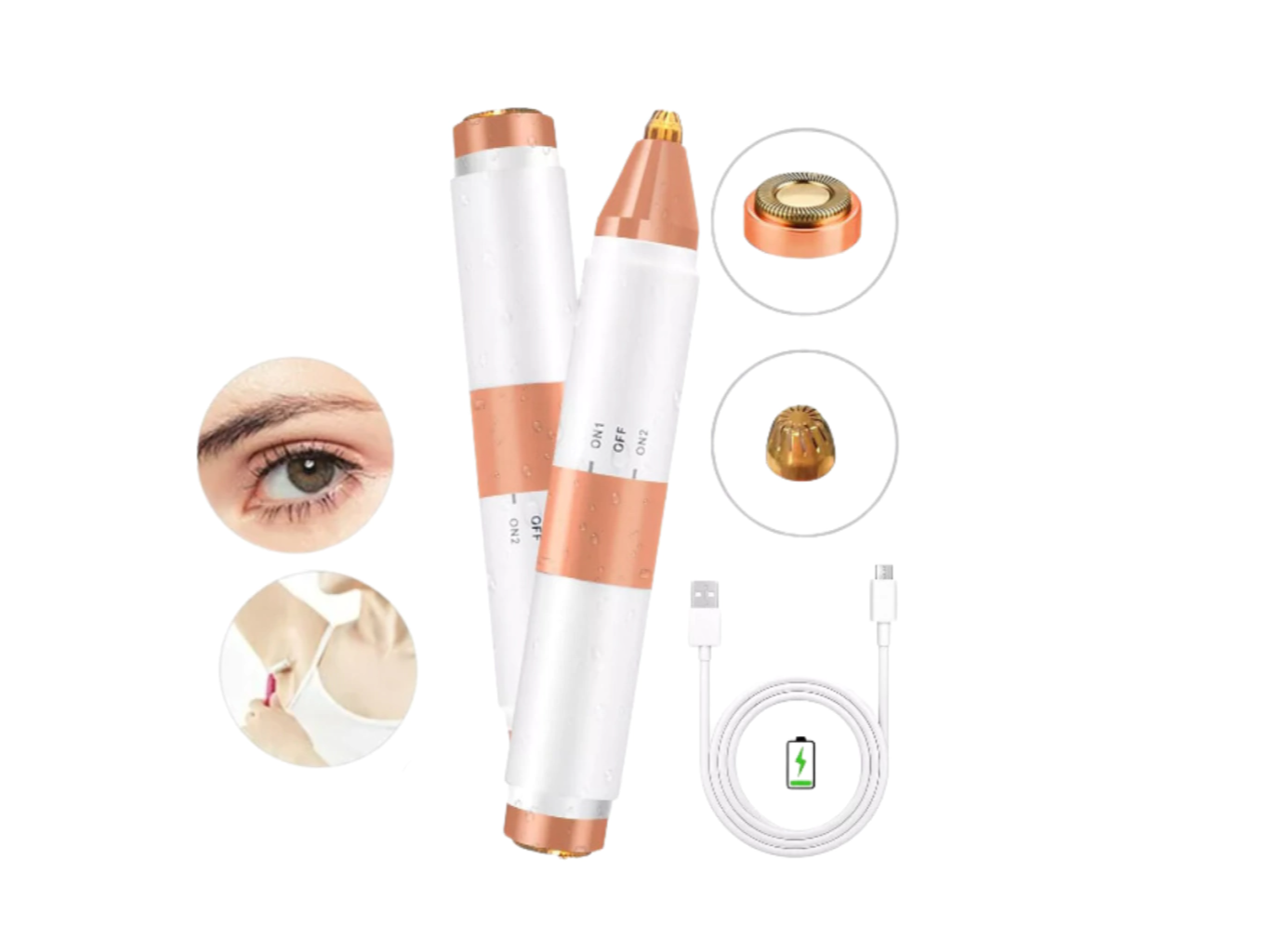 Depilador Facial Vello 2 En 1 Doble Punta