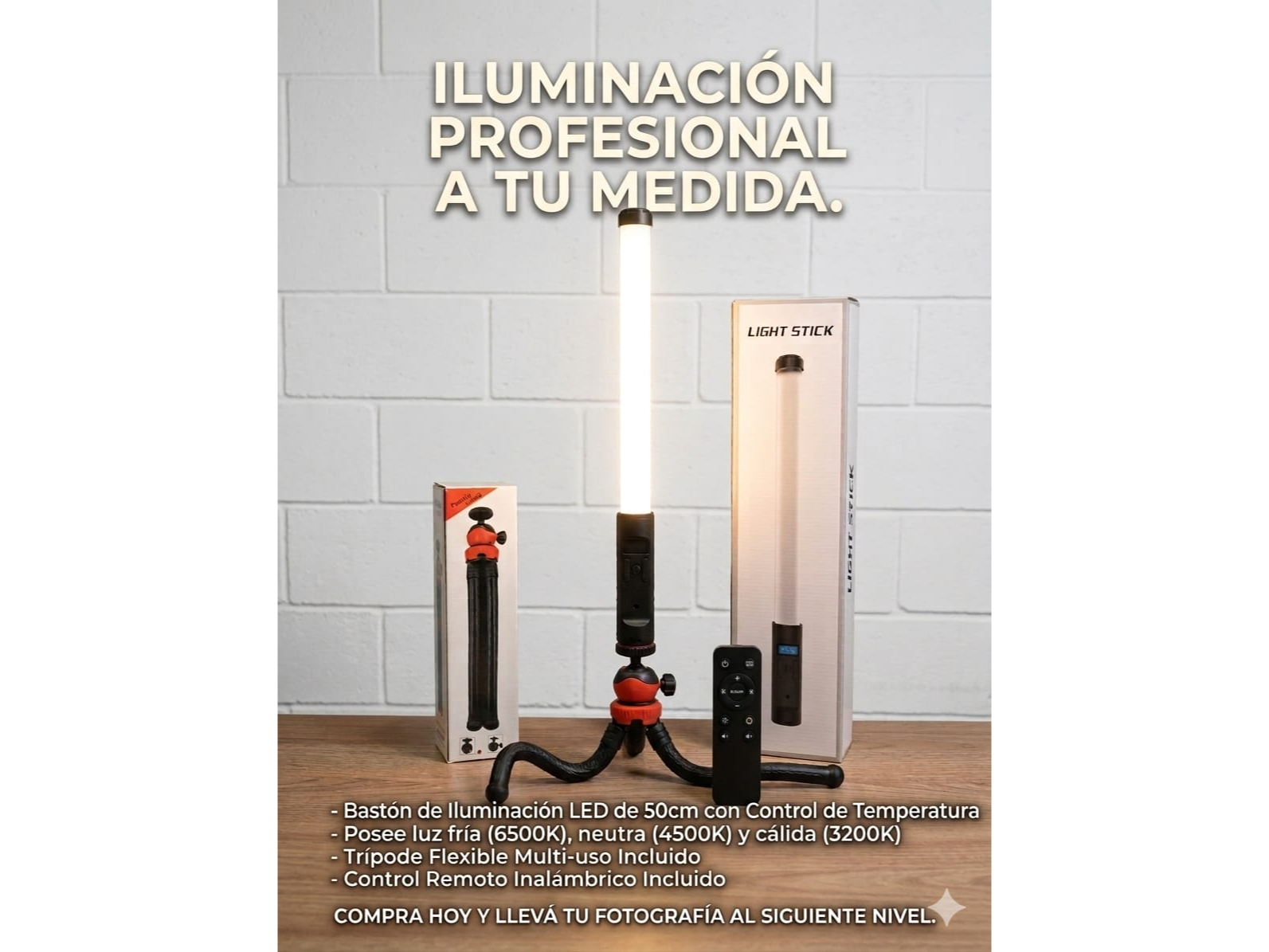 Bastón led fotografía