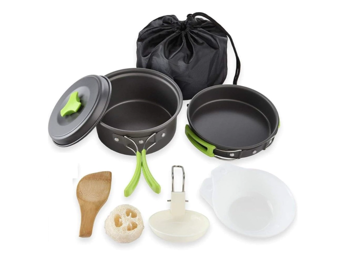 Marmita Set Para Camping 2 Personas de Aluminio Teflonado