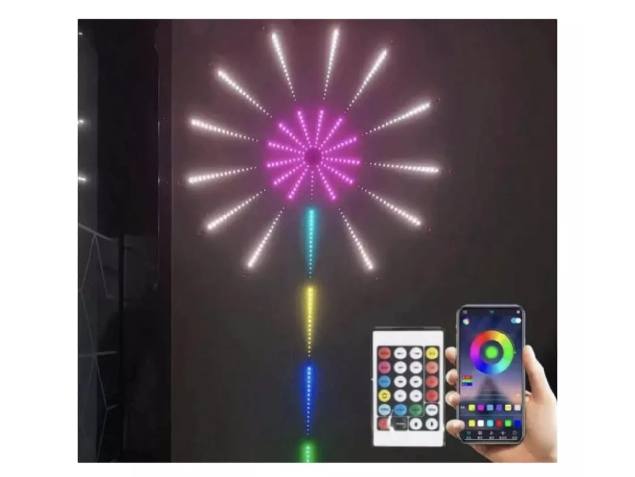led efecto fuegos artificiales