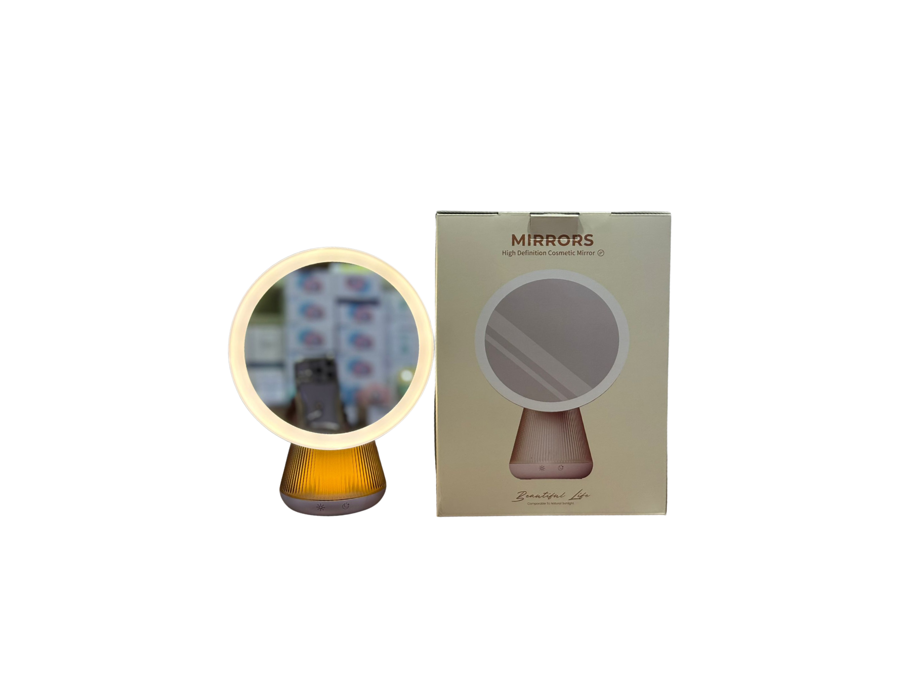 Espejo LED recargable – 3 tonos de luz