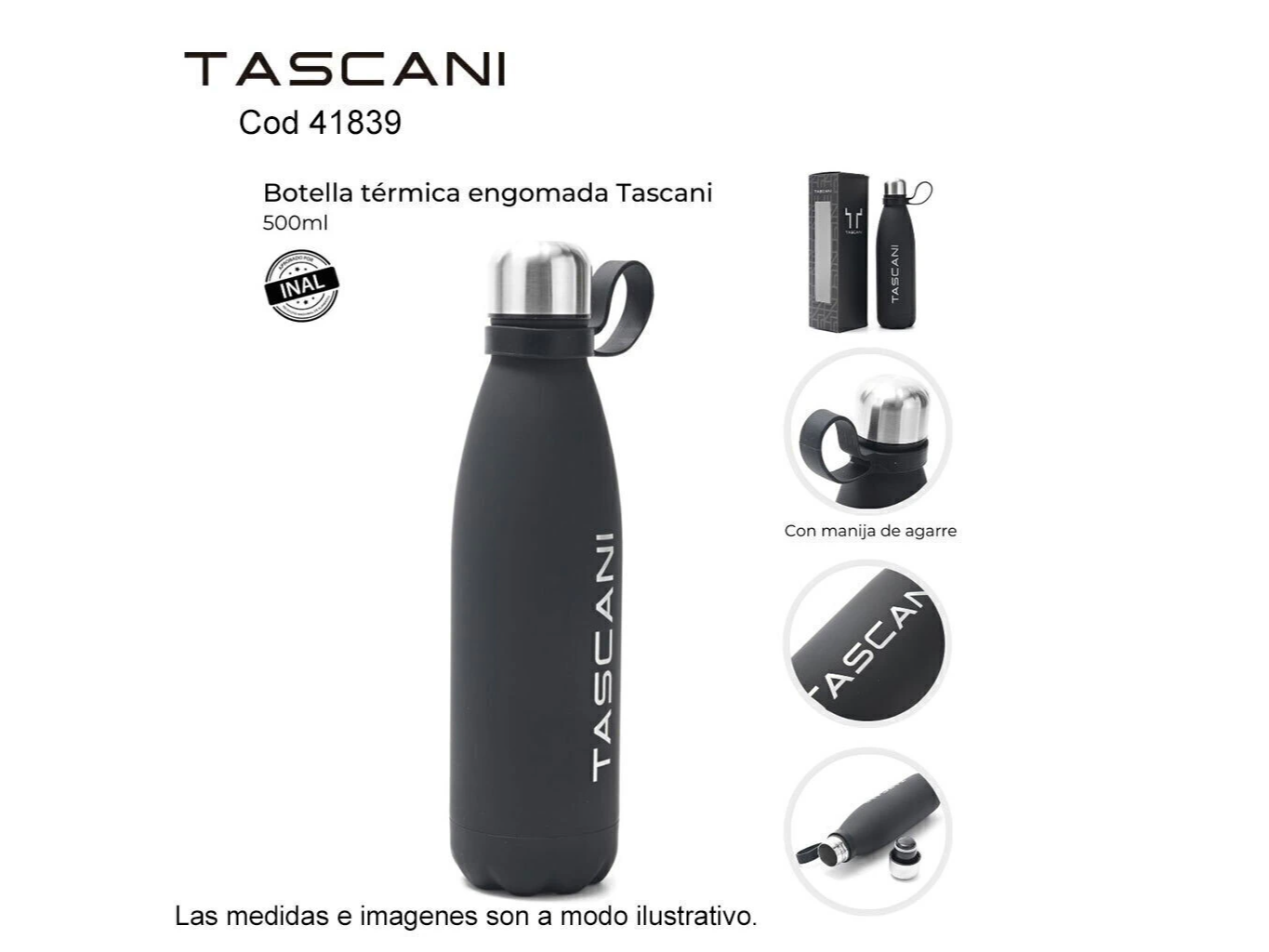 Botella Térmica Engomada 500 ml TASCANI