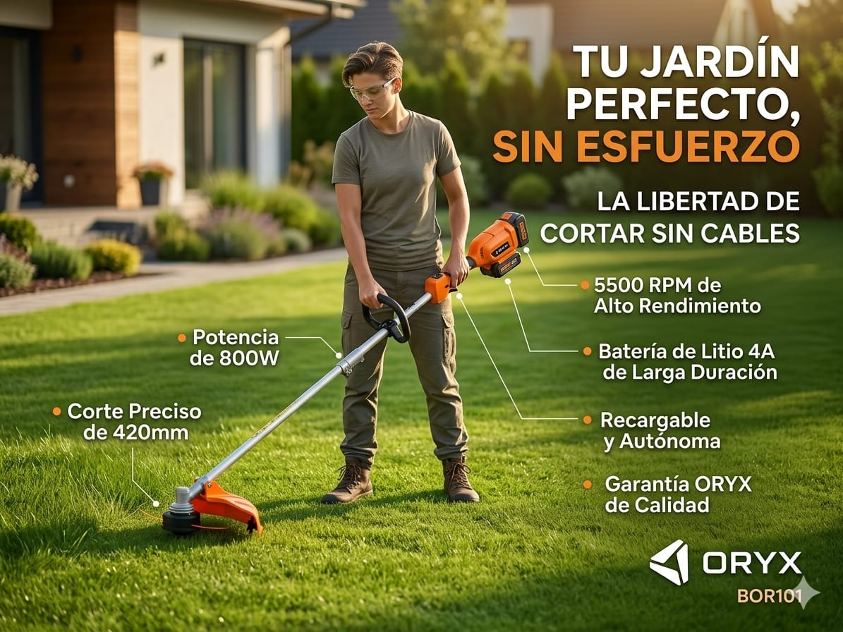 Cortadora de césped recargable