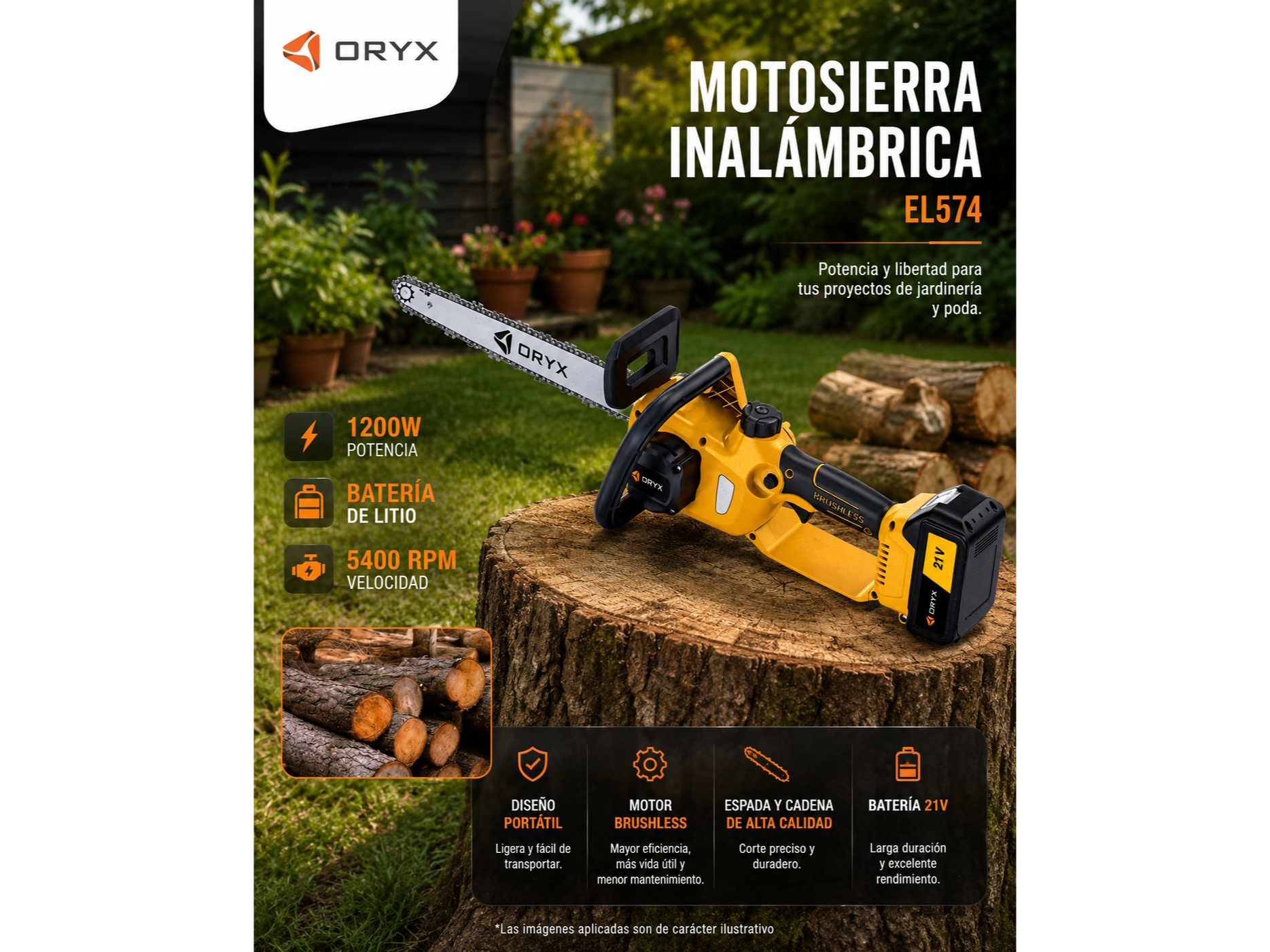 Motosierra inalámbrica