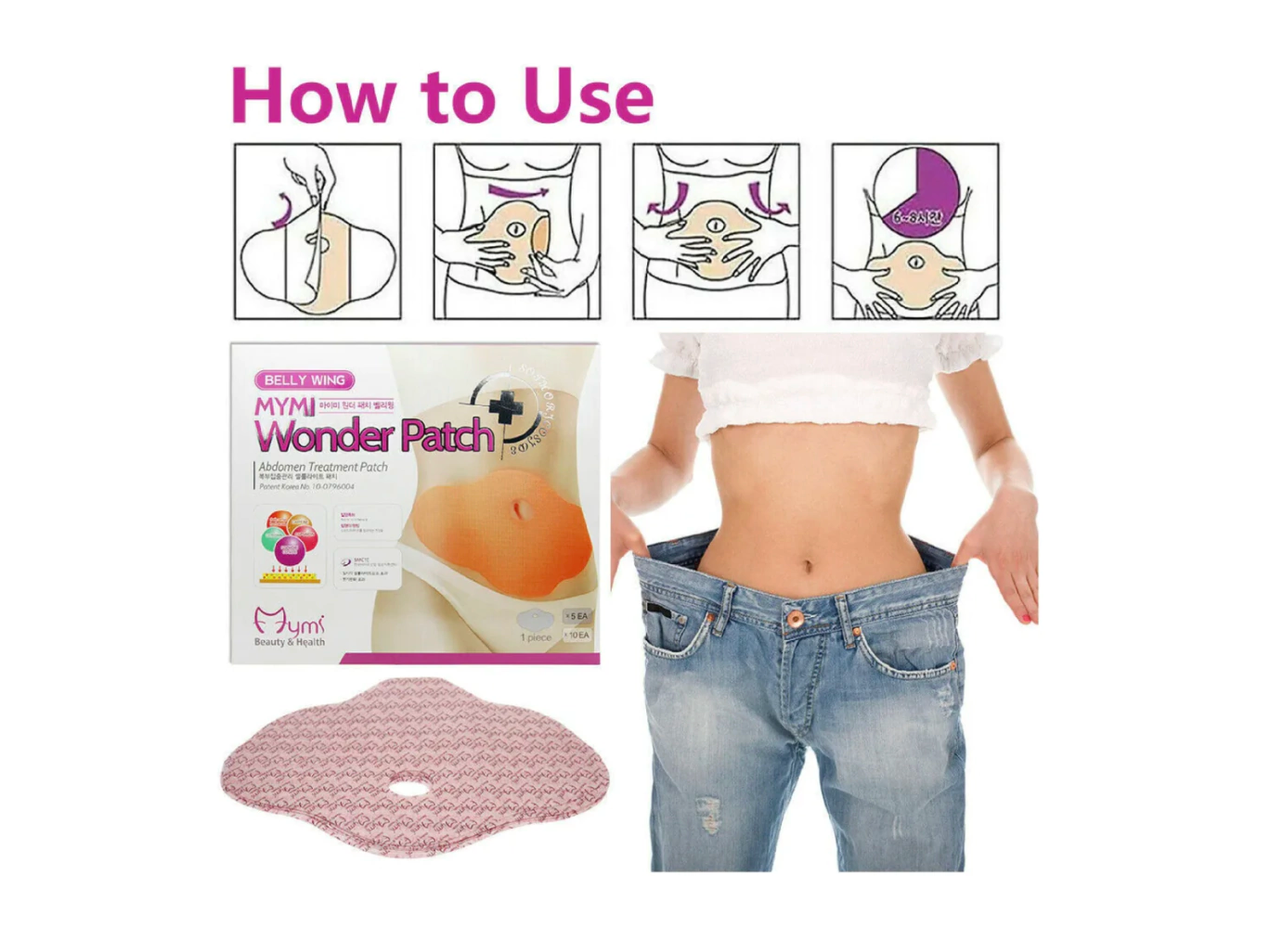 Parche Pierde Grasa Abdominal Mymi Wonder x1