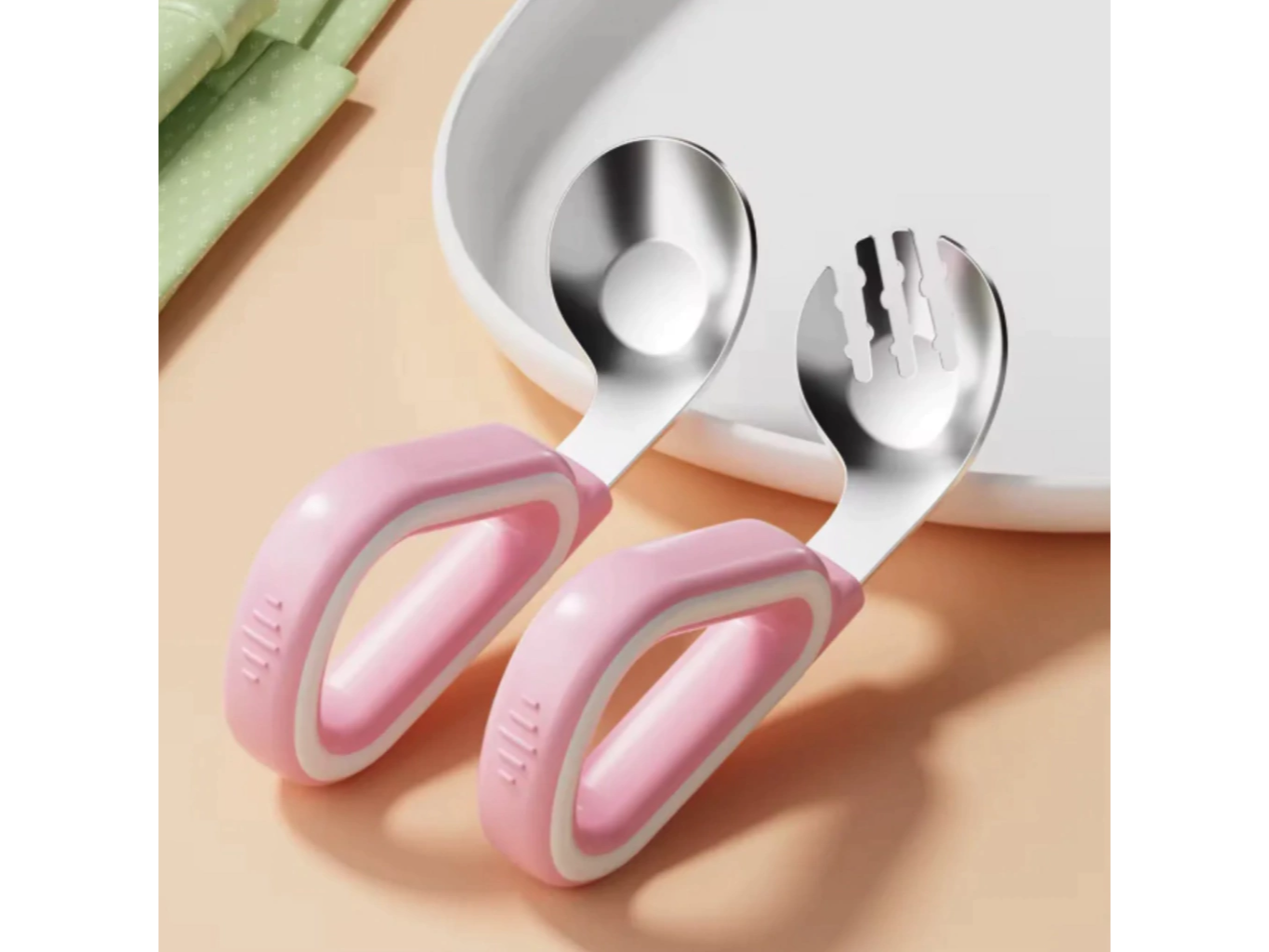 Set de Cubiertos para Bebé Ergonomicos Desayuno Merienda Nene