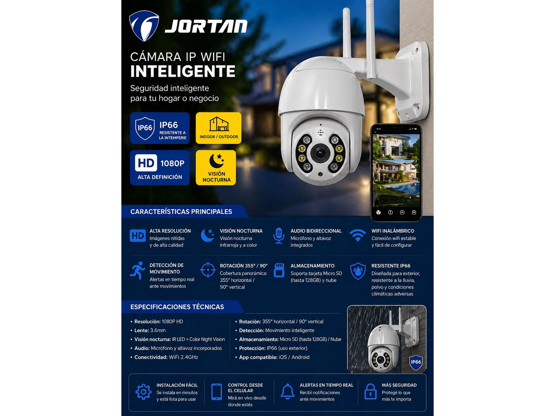 Cámara Wifi Exterior Jortan