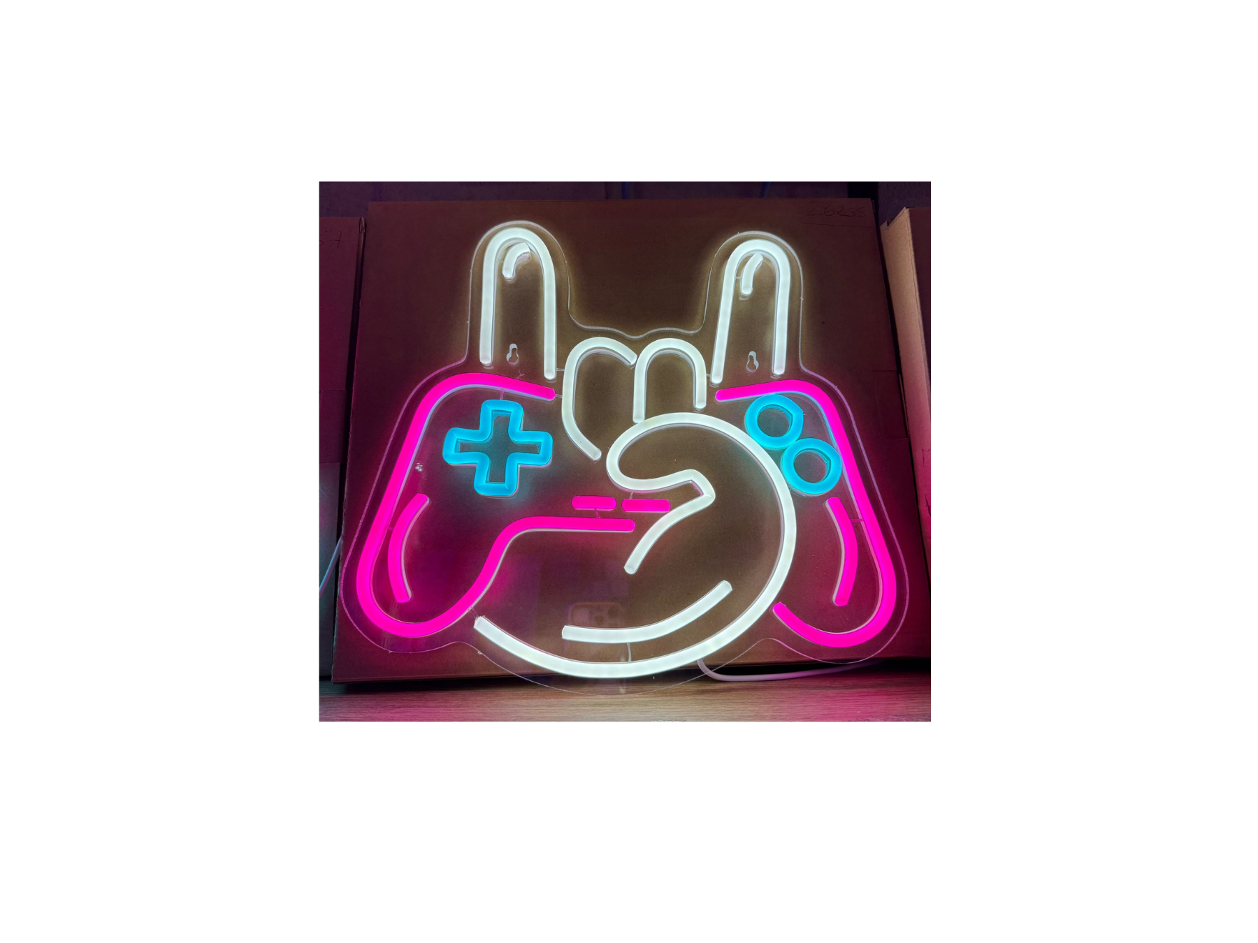 Cartel Neon Joystick Metalero 35x30cm