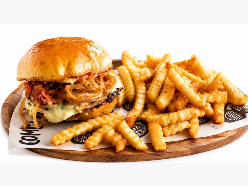 Burguer provolone y cebolla crispy + Latita de REGALO
