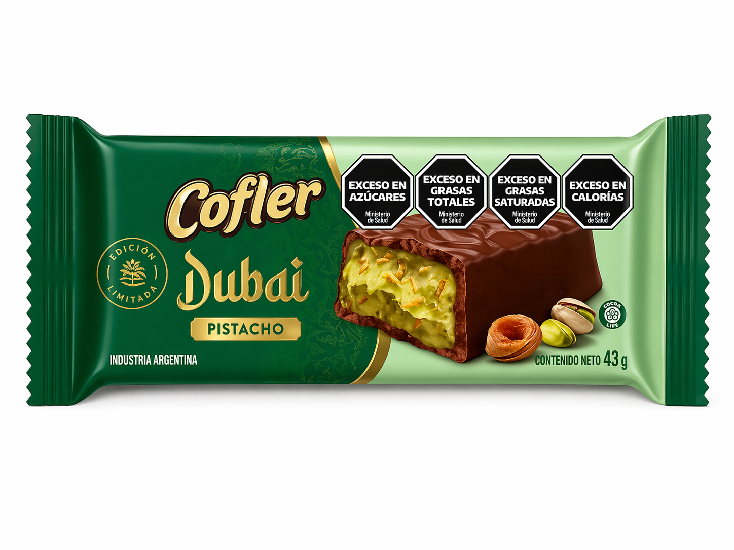 Choc dubai con pistacho