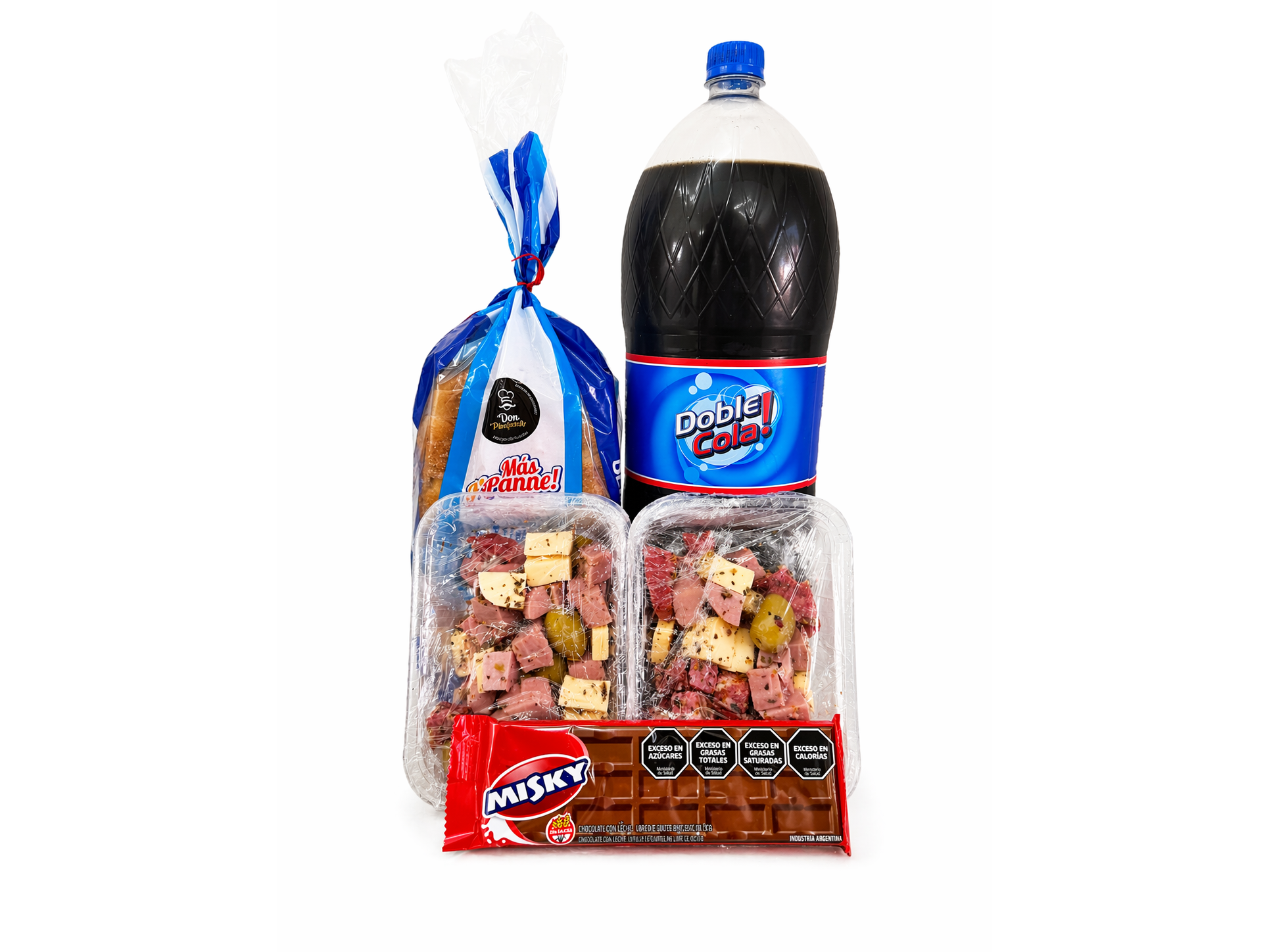 PICADA ECONOMICA💲400g de picada + pan lactal blanco + doble cola 3lts +chocolate misky grande