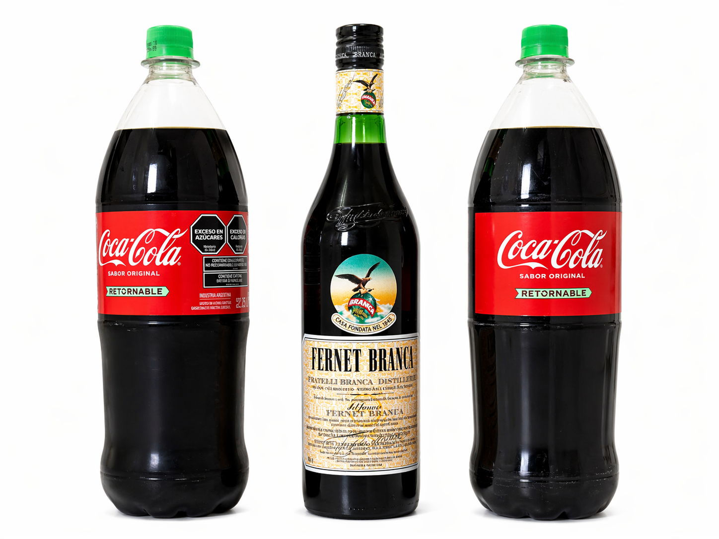 Fernet branca 750 + 2 coca RETORNABLE 2.5