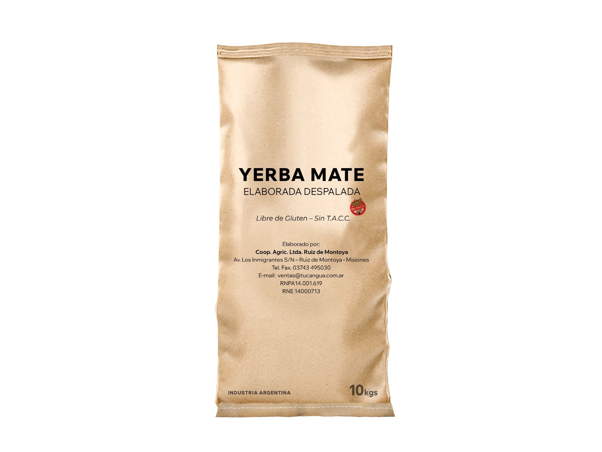 Yerba mate despalada Tucangua x 10 kg