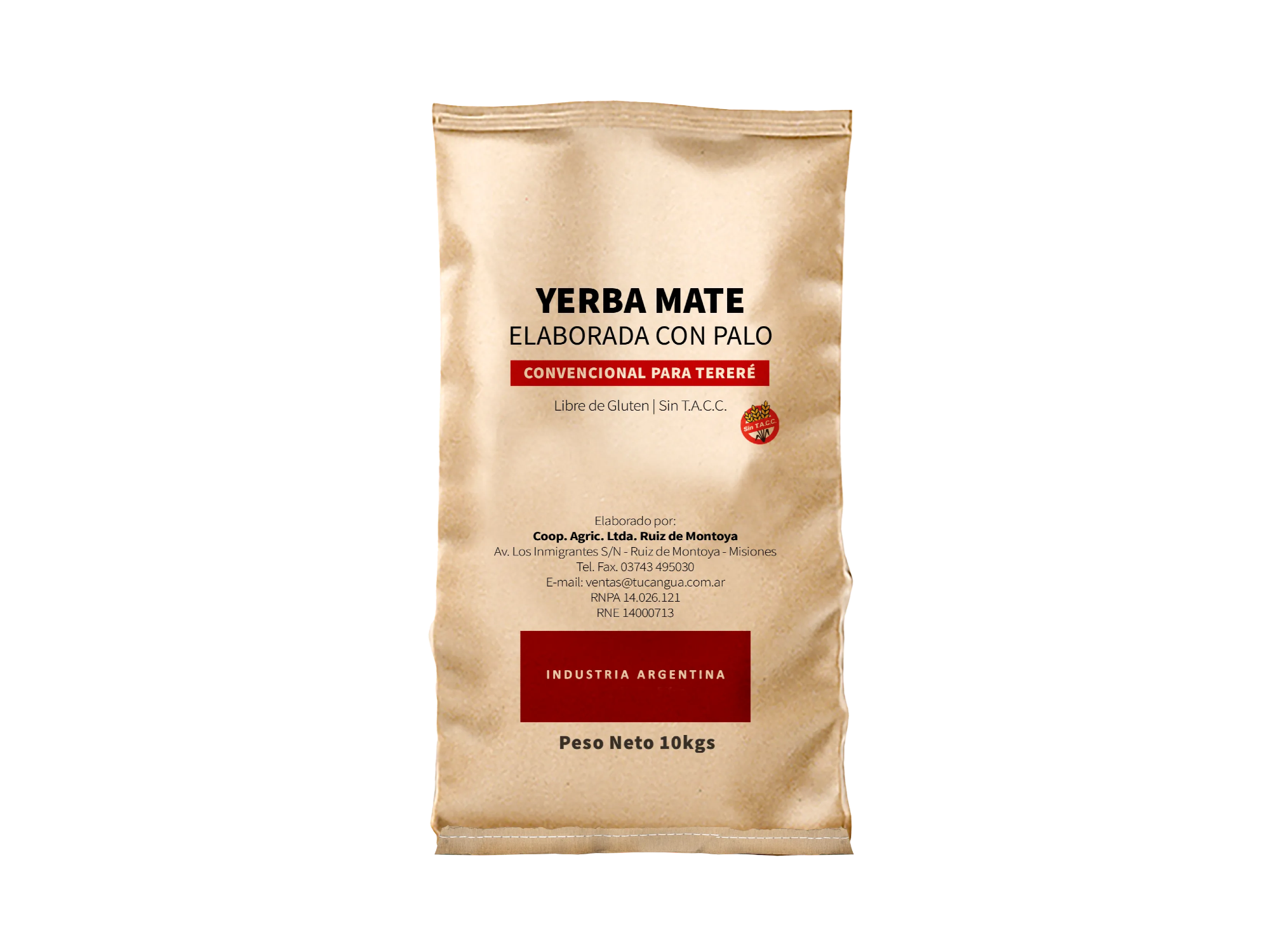 Yerba mate canchada Tucangua x 10 kg