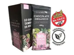 Chocolate organico 80% cacao x 100 gr