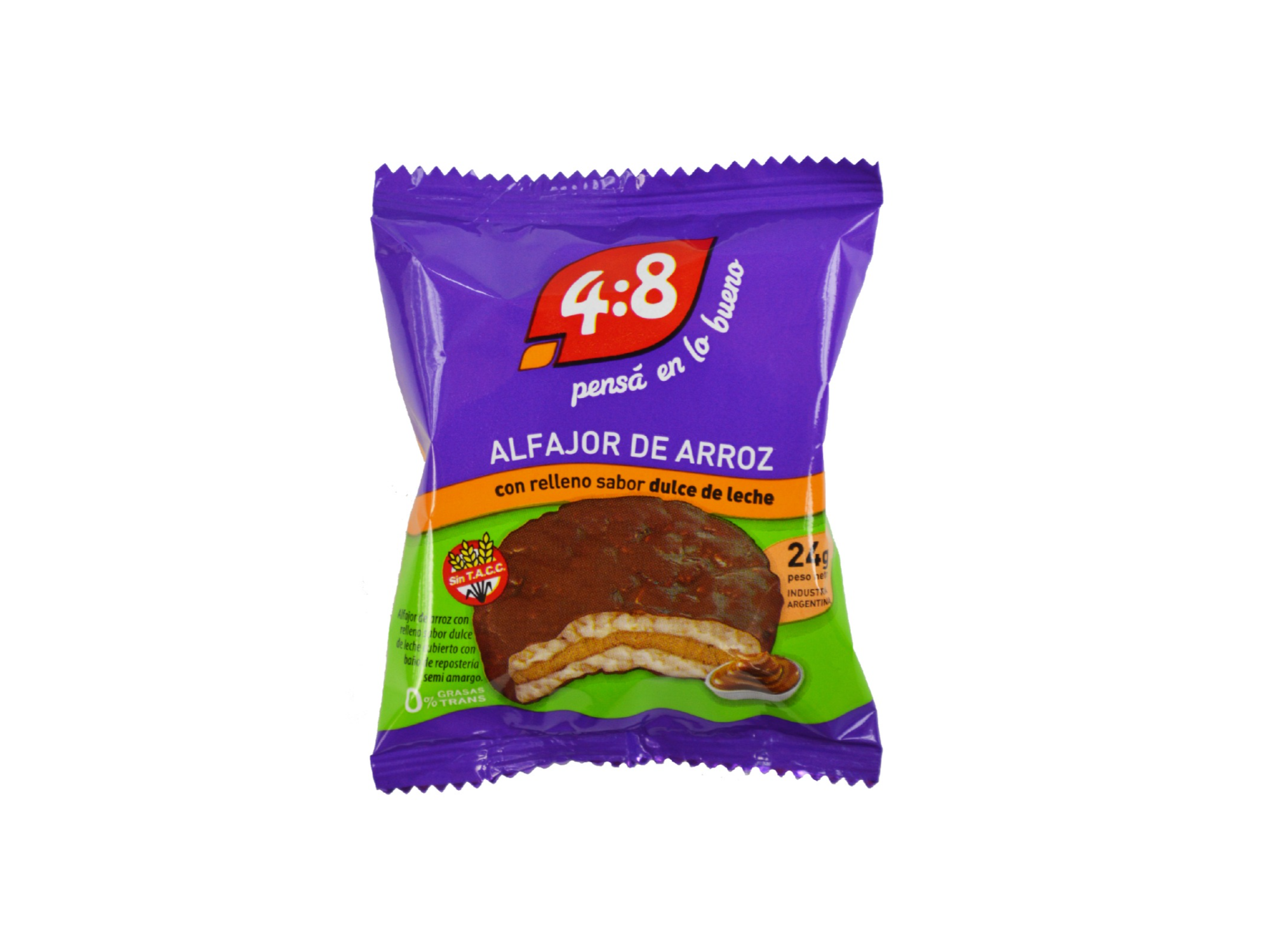 4:8 Alfajor de Arroz Negro con Dulce de Leche 24g. x 12u