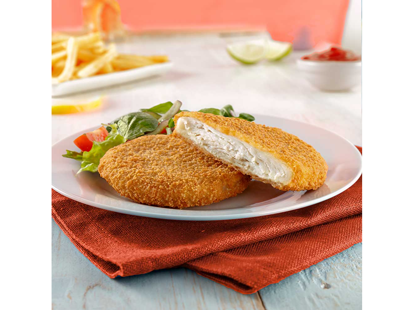 Medallones de pollo con jamon y queso x 1kg - Grangys