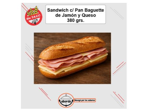 Sandwich de Jamon y Queso x 1 un