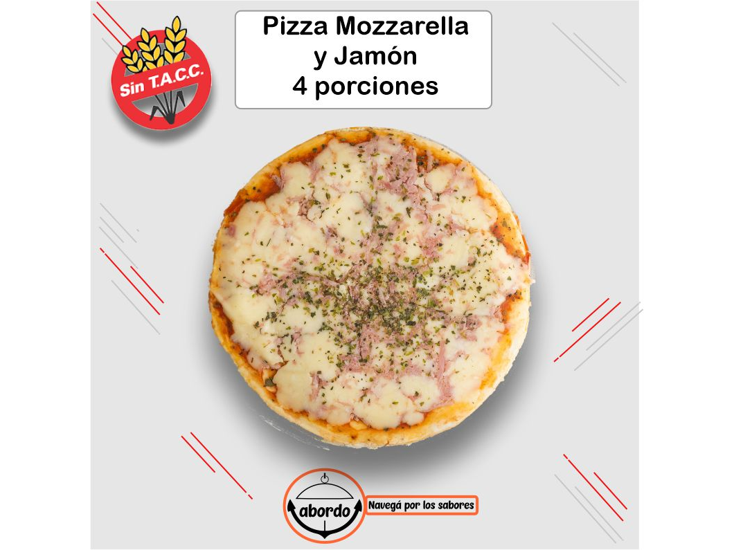 Pizza mozzarella y jamon - 4 porc - CresFood