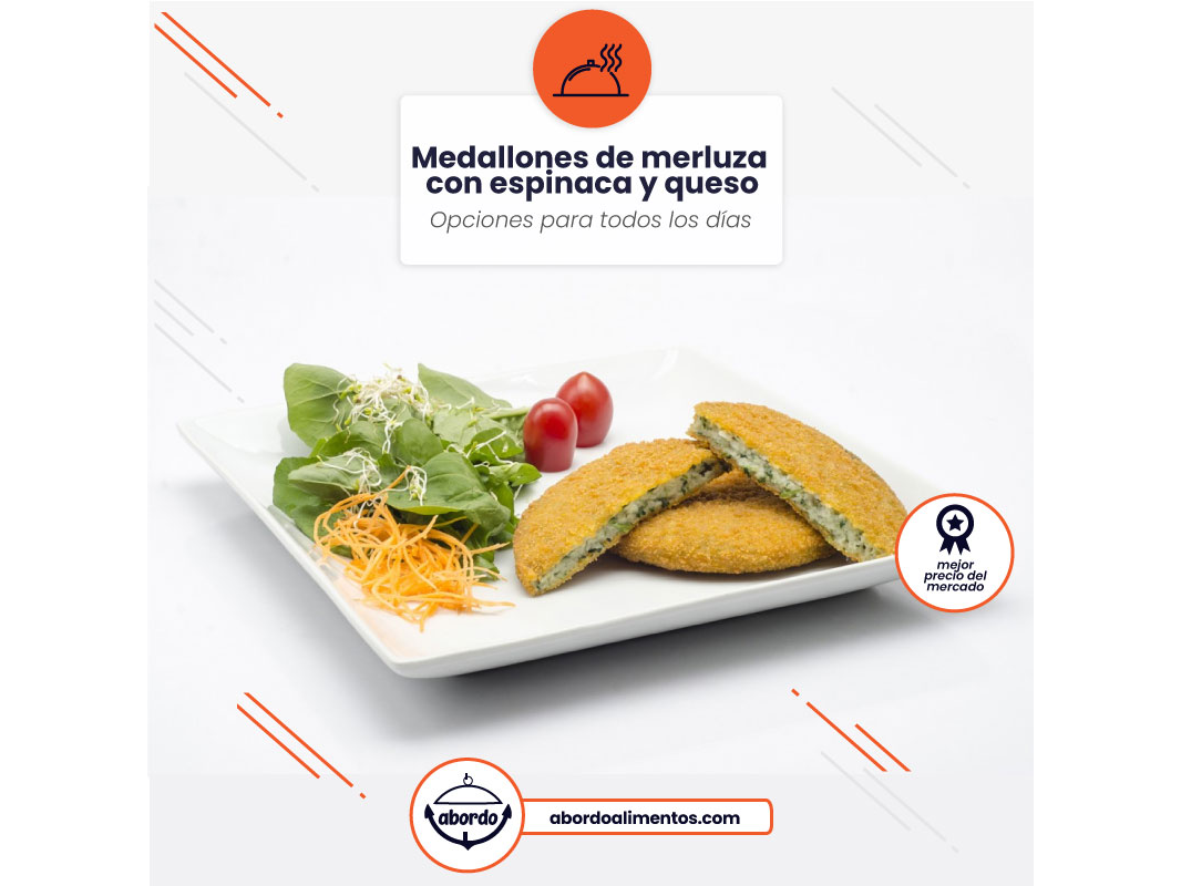 Medallones de merluza c/espinaca y queso x 1kg - Solimeno