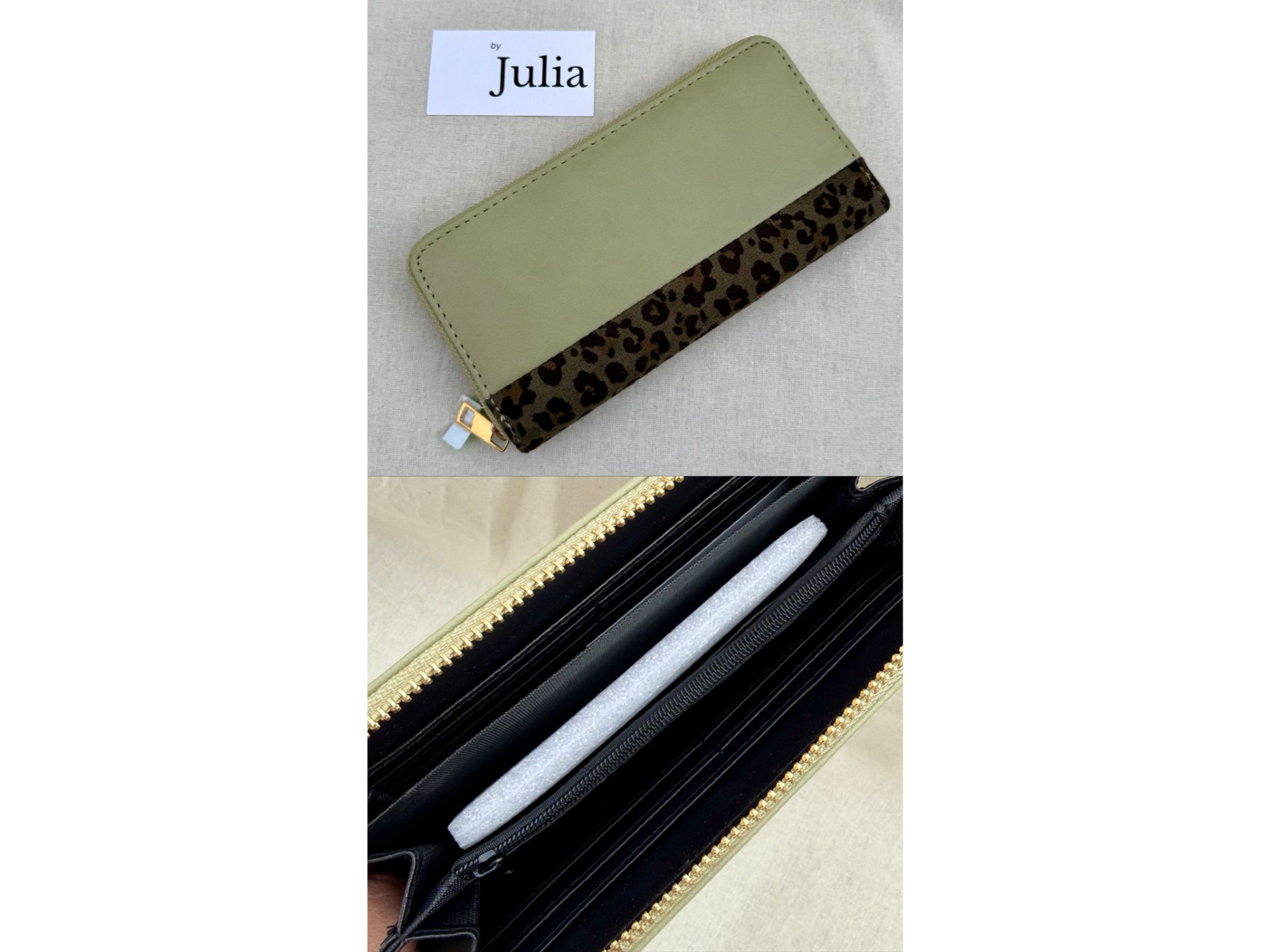Billetera larga Animal Print - Oliva