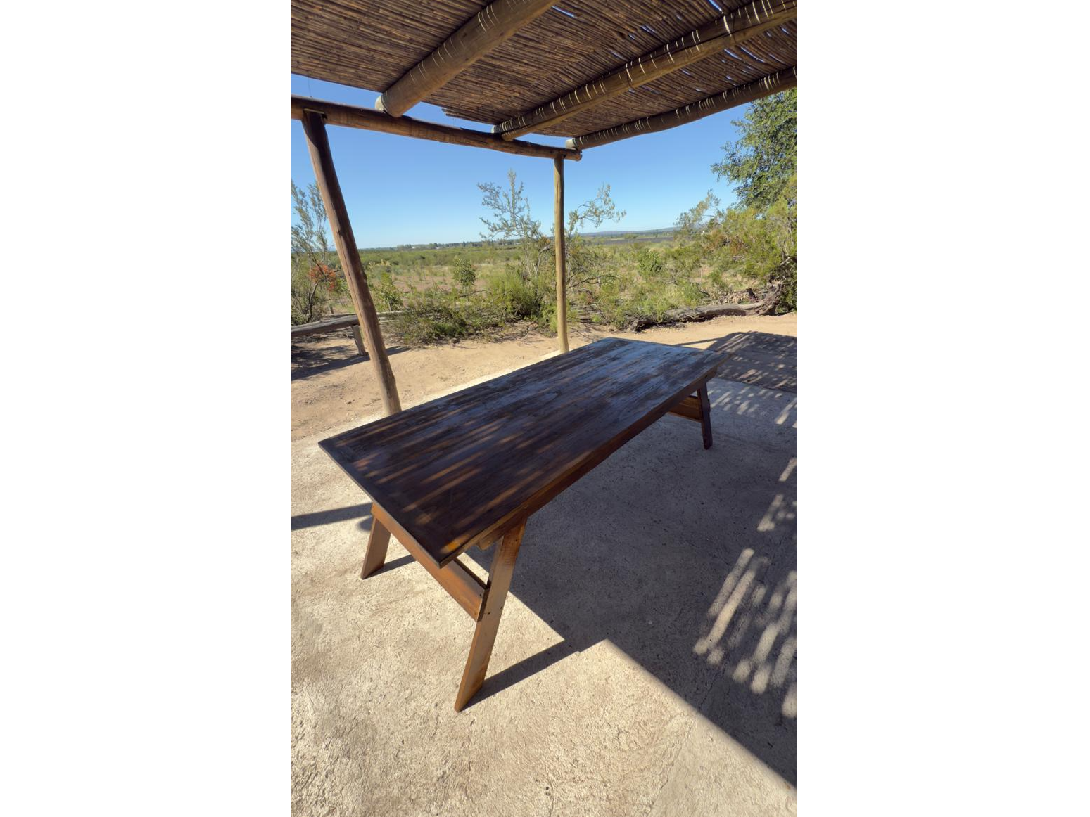 Mesa rectangular con patas pleglables 1x2,25