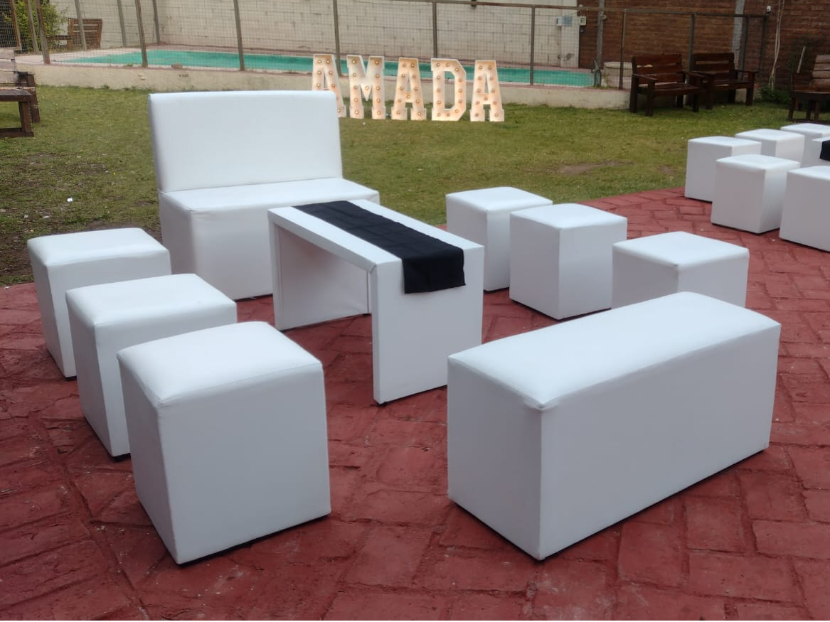 Juego de Living Puff Blancos  (10 personas)